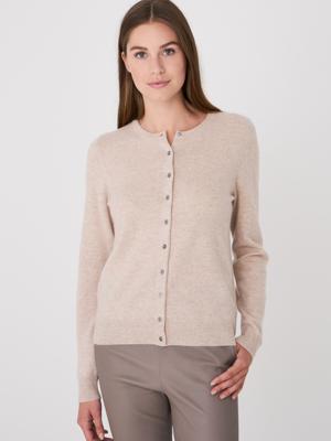 Basic organisch cashmere vest met ronde hals