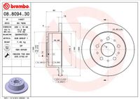 Remschijf BREMBO, Remschijftype: Massief, u.a. für Fiat, Peugeot, Citroën - thumbnail