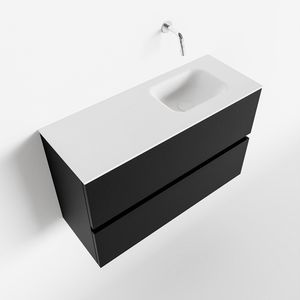 Toiletmeubel Mondiaz Ada | 80 cm | Meubelkleur Urban | Lex wastafel Talc Rechts | Zonder kraangat