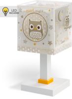 Dalber Kinderkamer tafellampGoodnight uil wit met grijs - 63391N