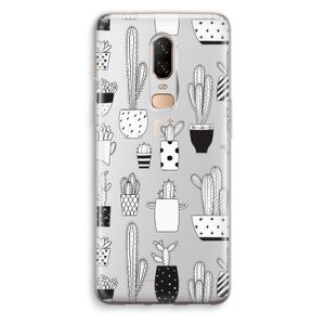 Cactusmotief: OnePlus 6 Transparant Hoesje