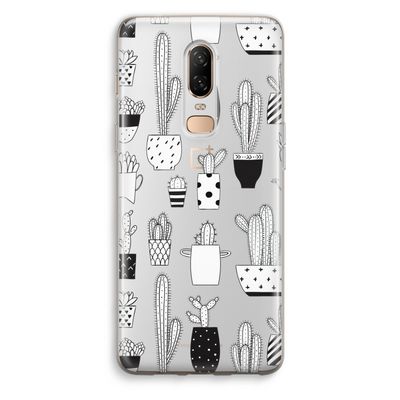 Cactusmotief: OnePlus 6 Transparant Hoesje