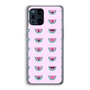 Smiley watermeloenprint: Oppo Find X3 Transparant Hoesje