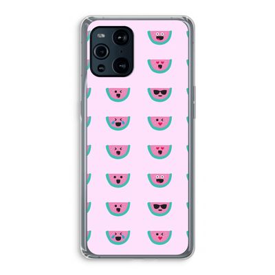 Smiley watermeloenprint: Oppo Find X3 Transparant Hoesje