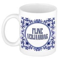 Verjaardag cadeau mok - Delfts Blauw - fijne verjaardag - 300 ml - keramiek   -