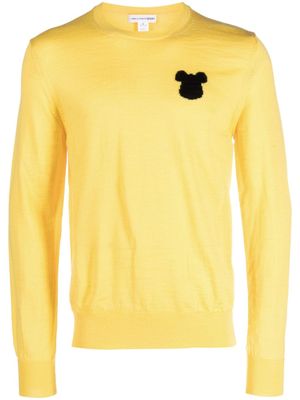 Comme Des Garçons Shirt pull en maille intarsia à col rond - Jaune