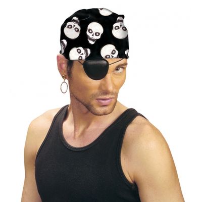 Hoofddoek met doodshoofden print