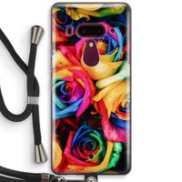 Neon bloemen: HTC U12+ Transparant Hoesje met koord