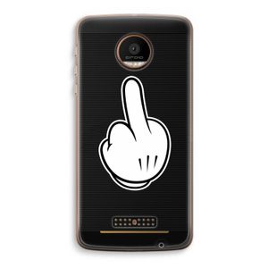 Middle finger black: Motorola Moto Z Force Transparant Hoesje