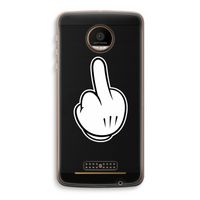 Middle finger black: Motorola Moto Z Force Transparant Hoesje