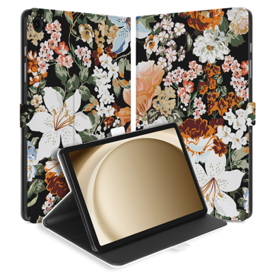 Samsung Galaxy Tab A9 Plus Tablethoesje Dark Flowers