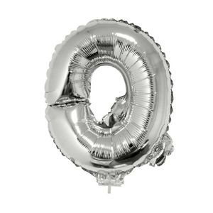 Opblaasbare letter ballons zilver 41 cm