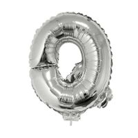 Opblaasbare letter ballons zilver 41 cm
