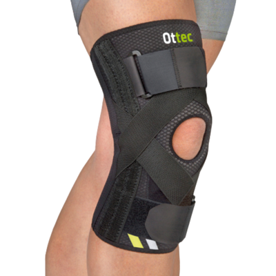 EMO Ottec Kniebrace met banden - XL - Zwart