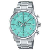 Casio CHRONO DATE SILVER AQUA Heren horloge