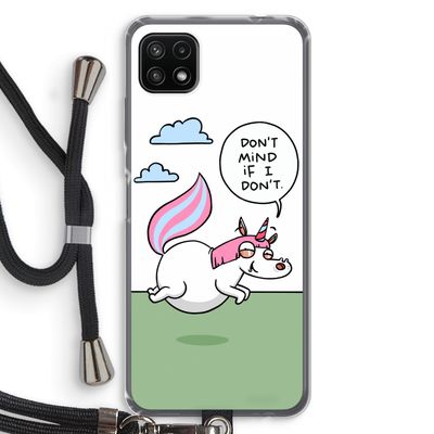 Unicorn: Samsung Galaxy A22 5G Transparant Hoesje met koord