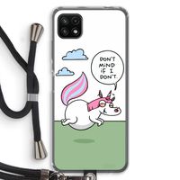 Unicorn: Samsung Galaxy A22 5G Transparant Hoesje met koord