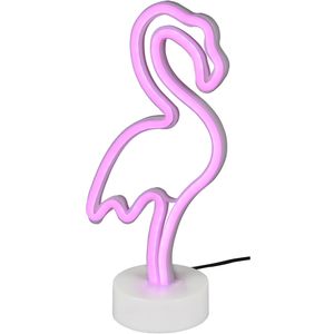LED Tafellamp - Trion Flamingo - 1W - USB - Rond - Mat Wit - Kunststof
