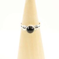 Zilveren Dakini Ring Mt. 7/55 met Zwarte Onyx - thumbnail