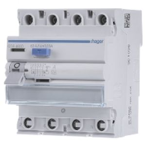 Hager CDS463D zekering Aardlekschakelaar Type A 4 module(s)