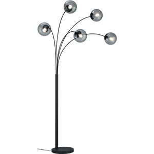 LED Vloerlamp - Trion Balina - E14 Fitting - Rond - Mat Antraciet - Aluminium