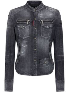 DSQUARED2 chemise en jean à effet usé - Noir