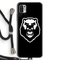 Angry Bear (black): Xiaomi Redmi Note 10 5G Transparant Hoesje met koord