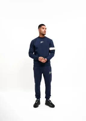 Malelions Captain Sweater Heren Donkerblauw/Wit - Maat S - Kleur: DonkerblauwWit | Soccerfanshop