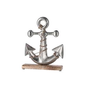 Scheep/schip anker beeld - 24 x 33 cm - maritieme decoraties - aluminium