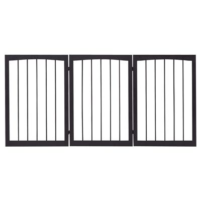 Traphekje Opvouwbaar Honden Kinderen Barrier Deur Veiligheidspoort 160 x 1,2 x 76 cm Bruin