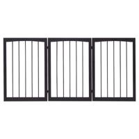Traphekje Opvouwbaar Honden Kinderen Barrier Deur Veiligheidspoort 160 x 1,2 x 76 cm Bruin