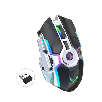 ZERODATE T30 2 4 GHz 2.400 dpi drie-Speed verstelbare RGB backlight draadloze optische muis (zwart)