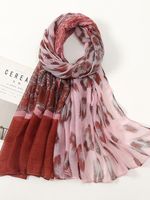 Boho Vintage Ethnic Pattern Silk Scarf Vacation Beach Accessories - thumbnail