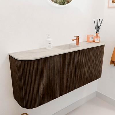 Toiletmeubel Mondiaz Joya Dlux | 103.2 cm | Meubelkleur Walnut | Faye wastafel Ostra Wasbak Midden | 1 kraangat