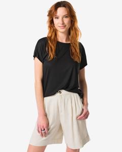 HEMA Dames T-shirt Amelie Met Bamboe Zwart (zwart)