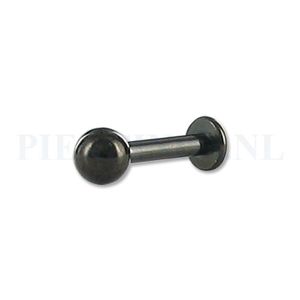 Labret zwart 1.2 mm bal 6 mm