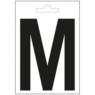 Nautic letter M zwart 100 mm.