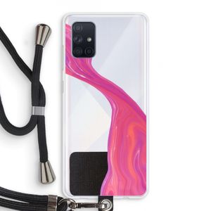 Paarse stroom: Samsung Galaxy A71 Transparant Hoesje met koord