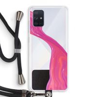 Paarse stroom: Samsung Galaxy A71 Transparant Hoesje met koord