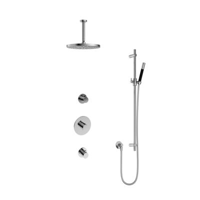 Hotbath Cobber - Inbouw Regendoucheset - Chroom - 2 Stopkranen - Thermostatisch - Plafondbuis 15 cm - Hoofddouche 300 mm - Staafhanddouche - Glijstang 900 mm - Waterbesparend