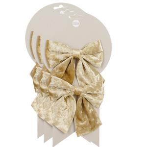 Kerst ornamenten strikken - 6x st - champagne - 12 x 13 cm - kerstboomstrikjes