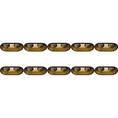 Spot Armatuur 10 Pack - Pragmi Zano Pro - GU10 Inbouwspot - Ovaal Dubbel - Zwart/Goud - Aluminium - Kantelbaar - 185x93mm