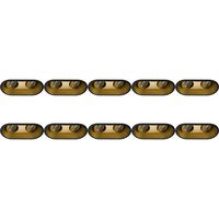 Spot Armatuur 10 Pack - Pragmi Zano Pro - GU10 Inbouwspot - Ovaal Dubbel - Zwart/Goud - Aluminium - Kantelbaar - 185x93mm