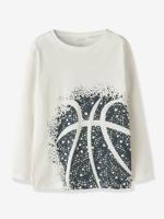 T-shirt voor jongens met voetbalmotief NAME IT ecru