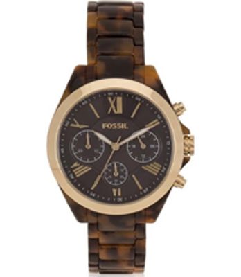 Horlogeband Fossil BQ3120 Kunststof/Plastic Bruin 18mm