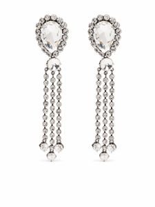 Alessandra Rich boucles d'oreilles pendantes à ornements en cristal - Argent
