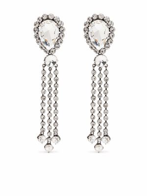 Alessandra Rich boucles d'oreilles pendantes à ornements en cristal - Argent