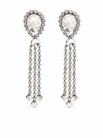 Alessandra Rich boucles d'oreilles pendantes à ornements en cristal - Argent