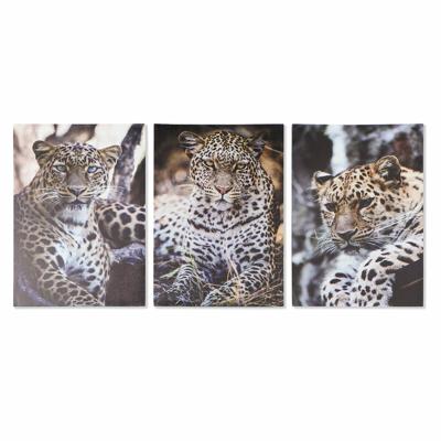 Schilderij DKD Home Decor Luipaard Koloniaal (50 x 1,8 x 70 cm)