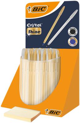 Balpen bic cristal m goud en zilver